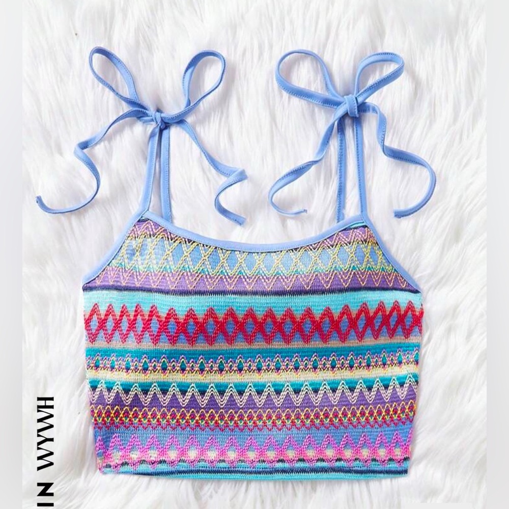 Geo Print‎ Cropped Tank